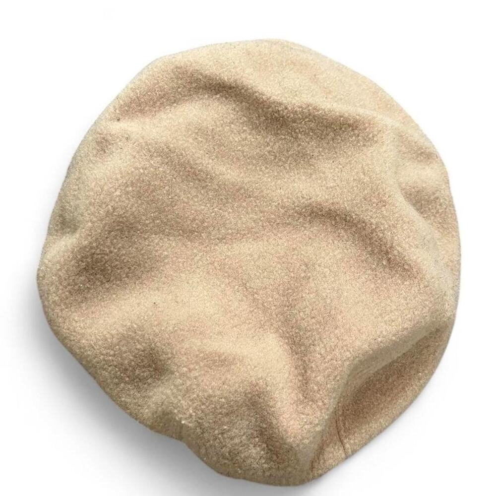 Tan beret with a boho